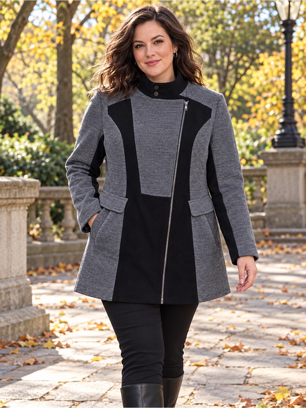 Torrid Colorblock Wool-Blend Peacoat Size 00 | Like New